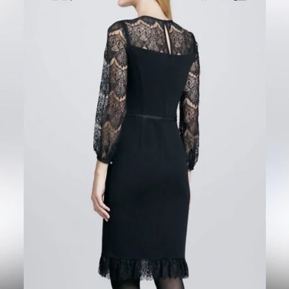 Tory Burch Tiana Black Lace sleeve Dress - Picture 7 of 12